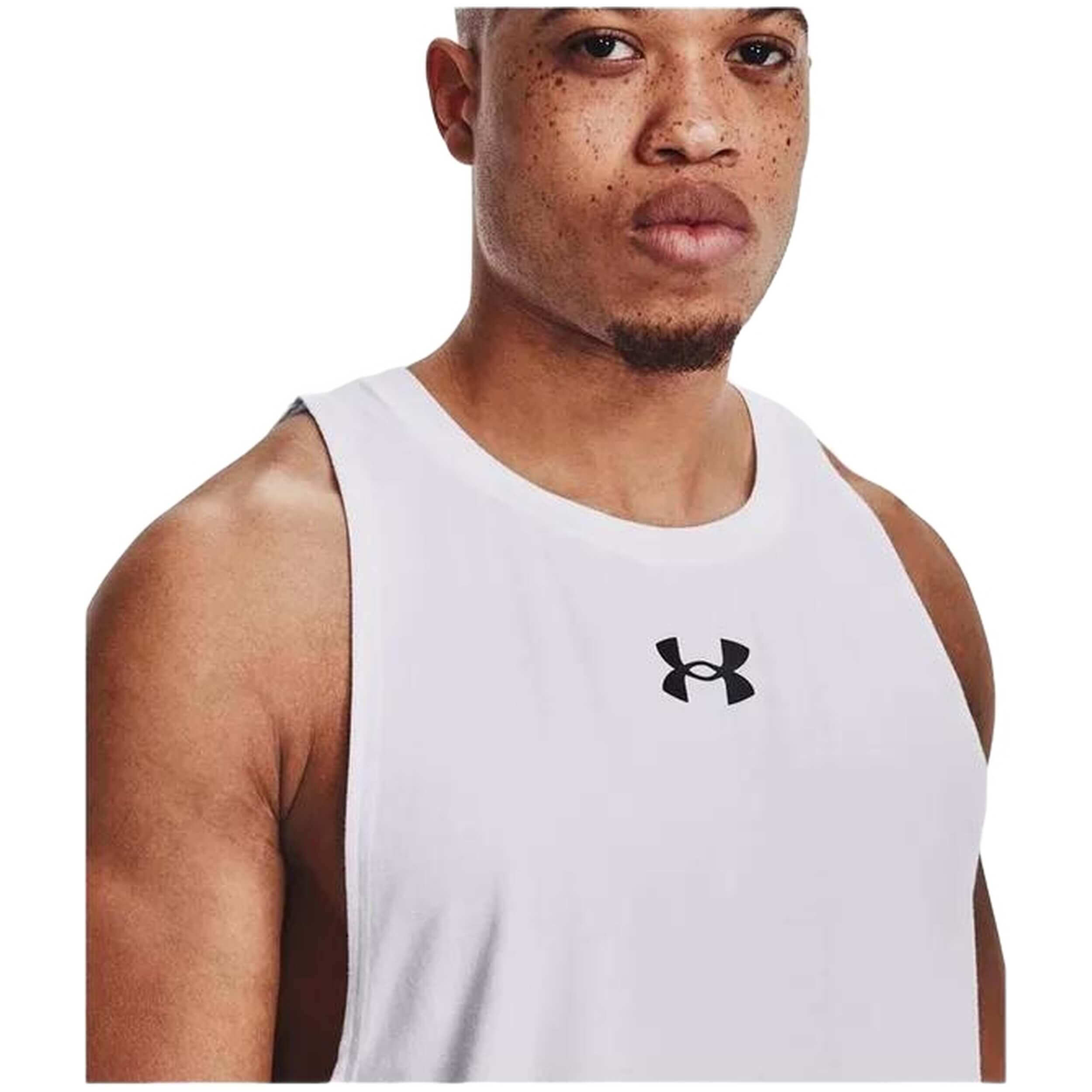Débardeur UA Zone pour homme Under armour Blanc et noir 5/7