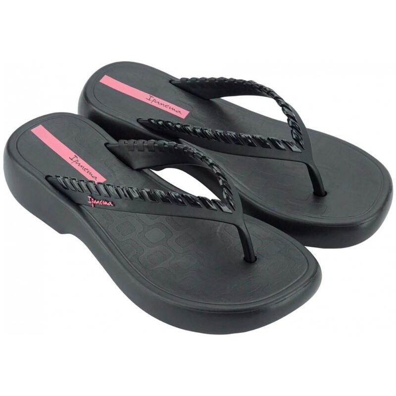 Șlapi de damă Ipanema Verano negri, flip-flops pe platformă