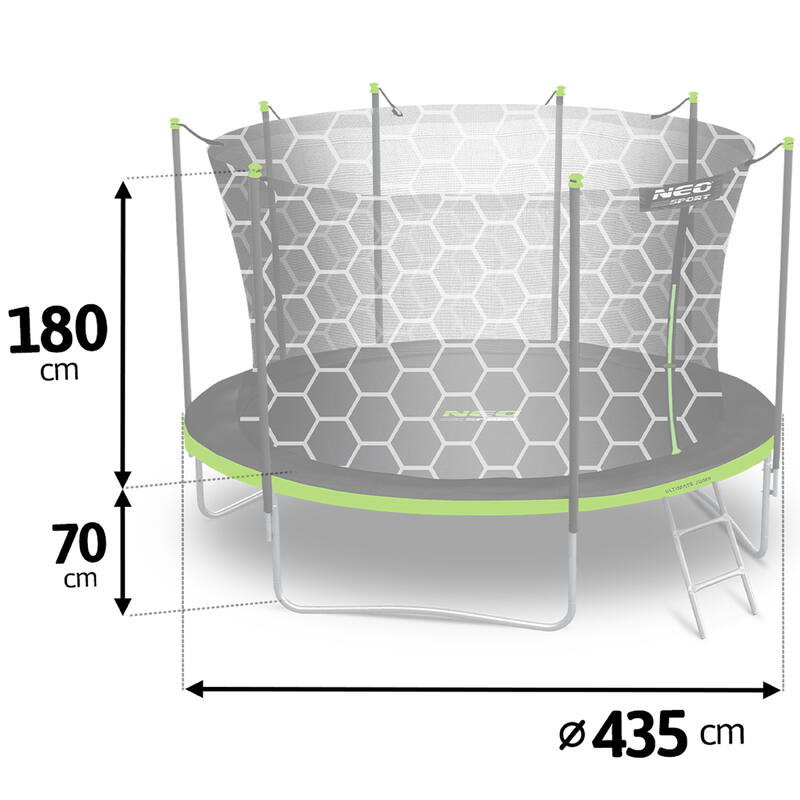Trampolina ogrodowa z siatką wewnętrzną Neo-Sport 435cm 14ft