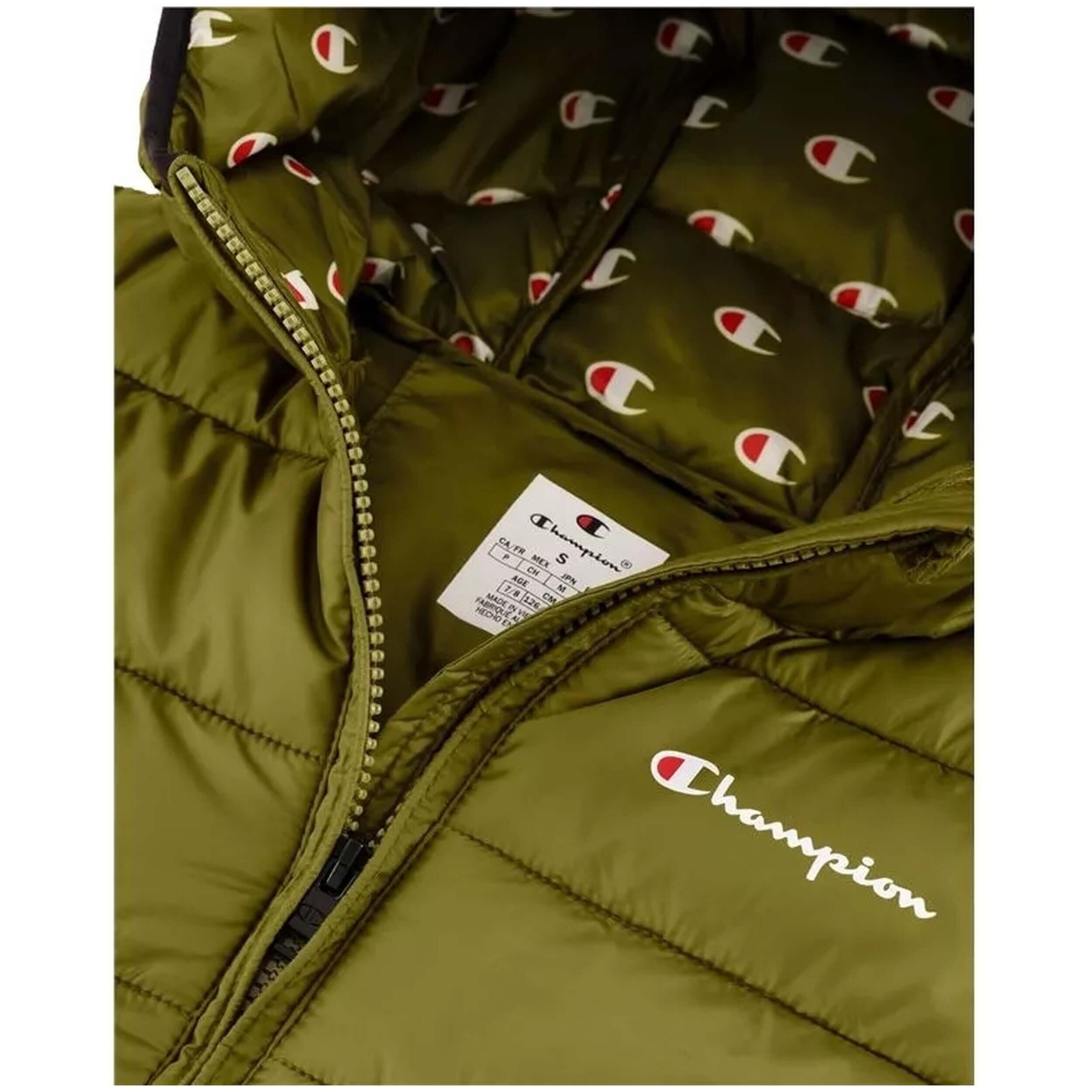 Jaqueta acolchoada para criança Champion com capuz verde 2/2