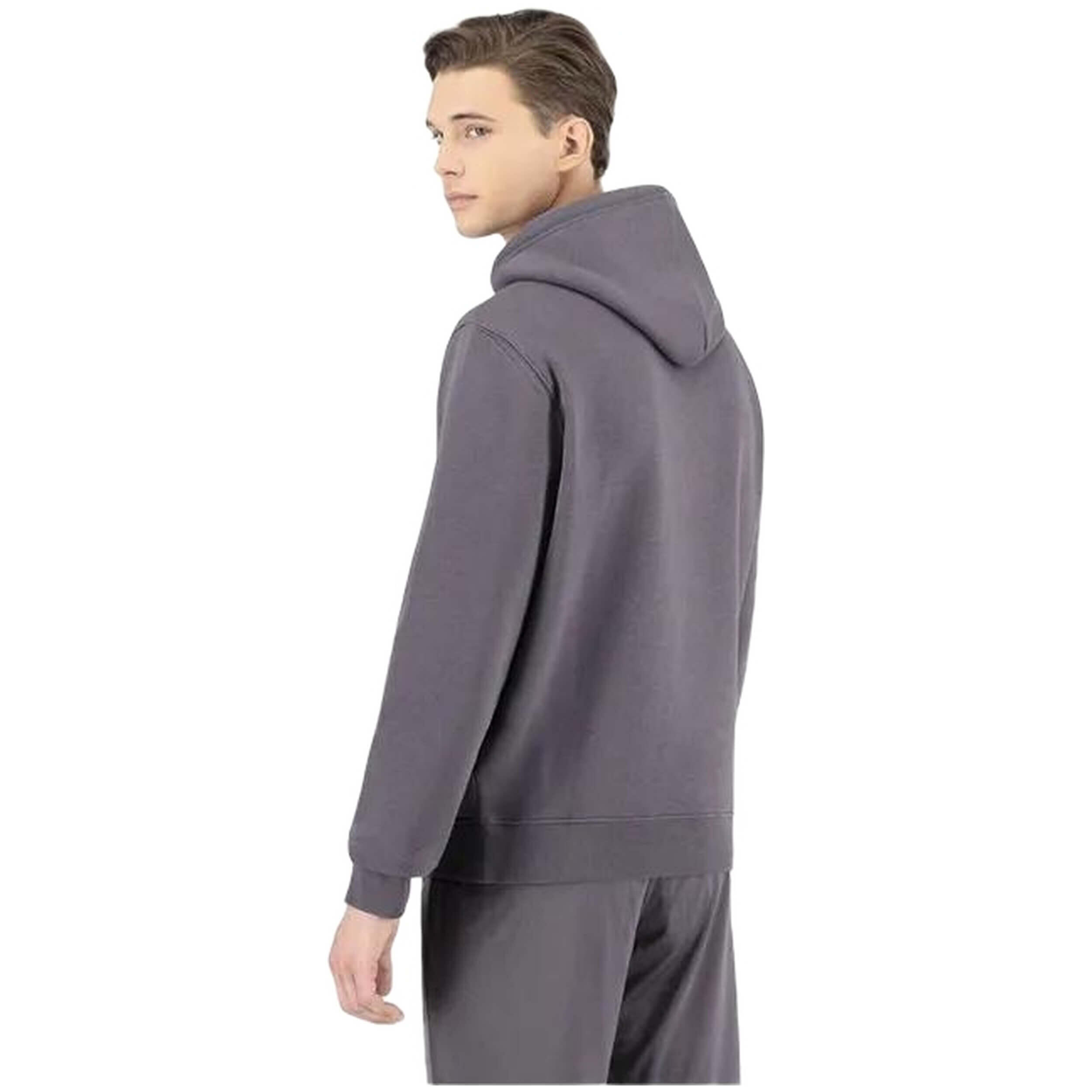 Felpa con Cappuccio Uomo Champion Script Logo Print Grigio scuro 4/5