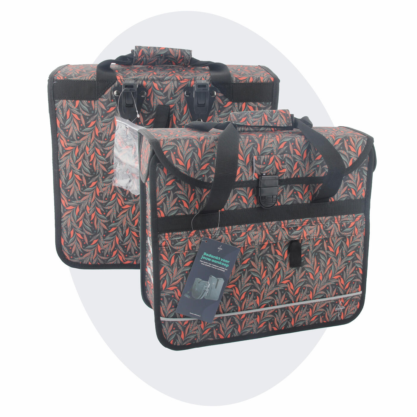 VOLTANO Voltano Voorgevormde Enkele Fietstas / Pakaftas - Crimson Leaf - 17L