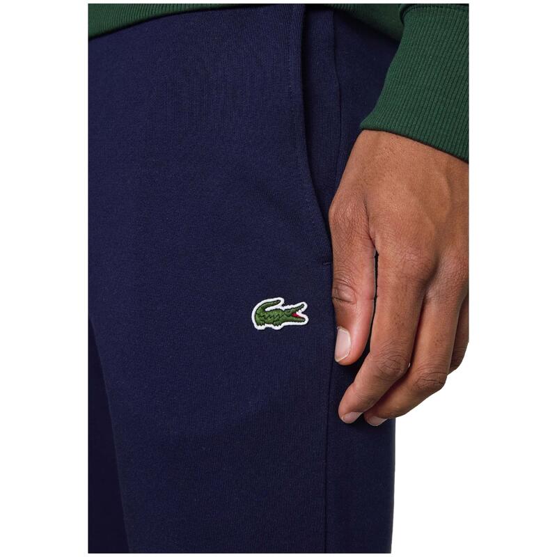 Pantaloni Lacoste slim fit din bumbac organic albastru marin