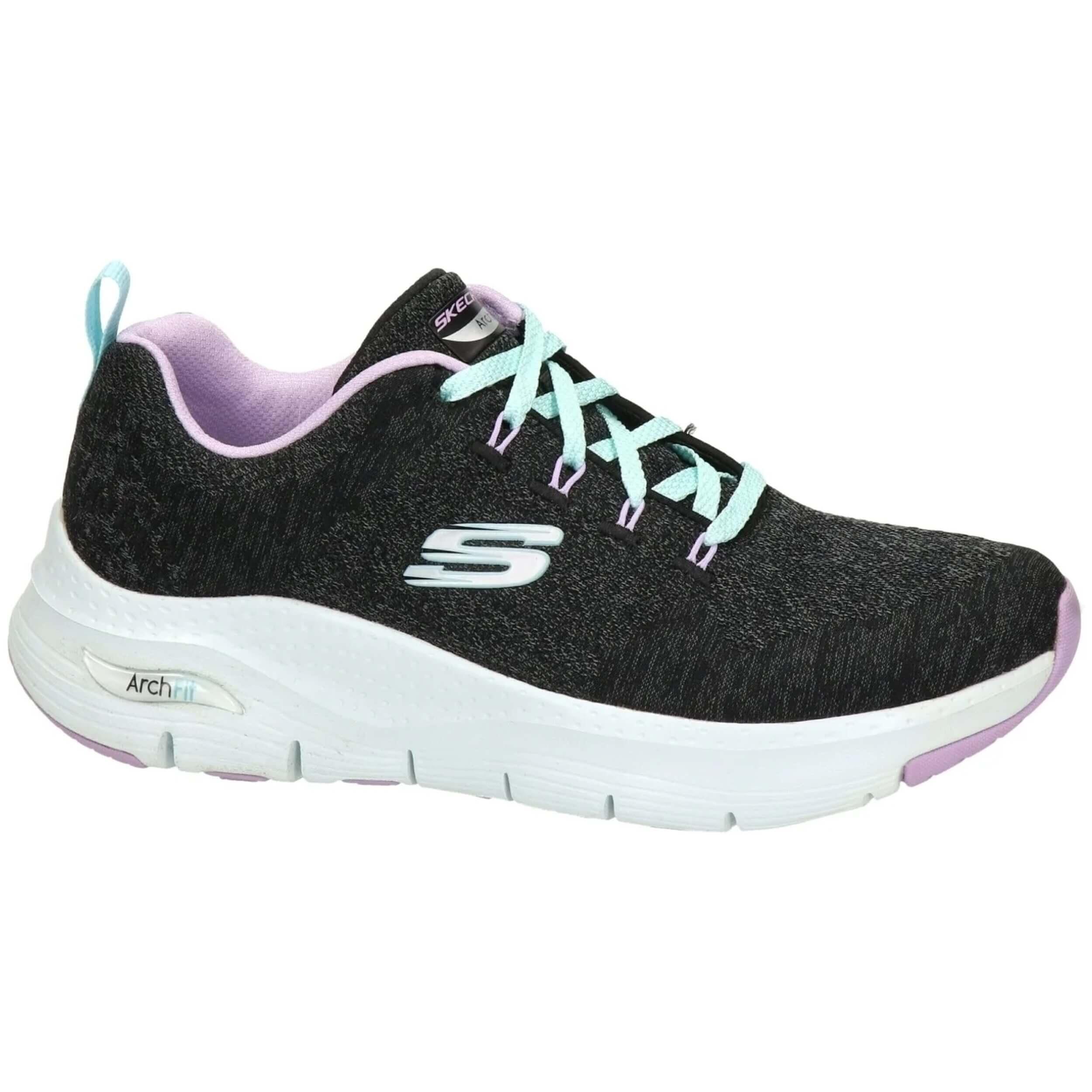 Zapatillas Deportivas para Mujer Skechers 149414_BKLV Negras con Cordones 6/6