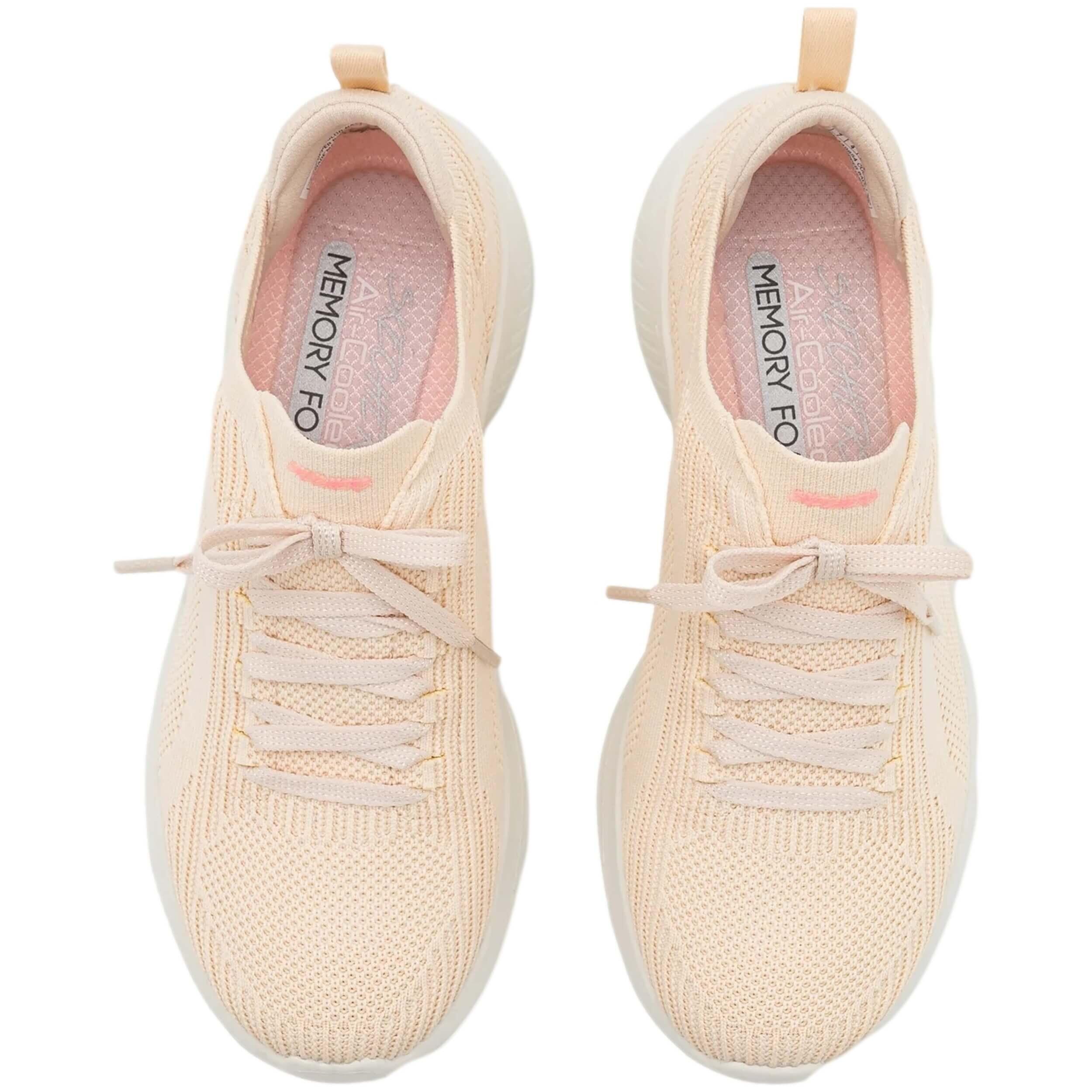 Sapatos de caminhada para mulher Skechers 149854_NAT Beige Lace-Up Shoes 6/6