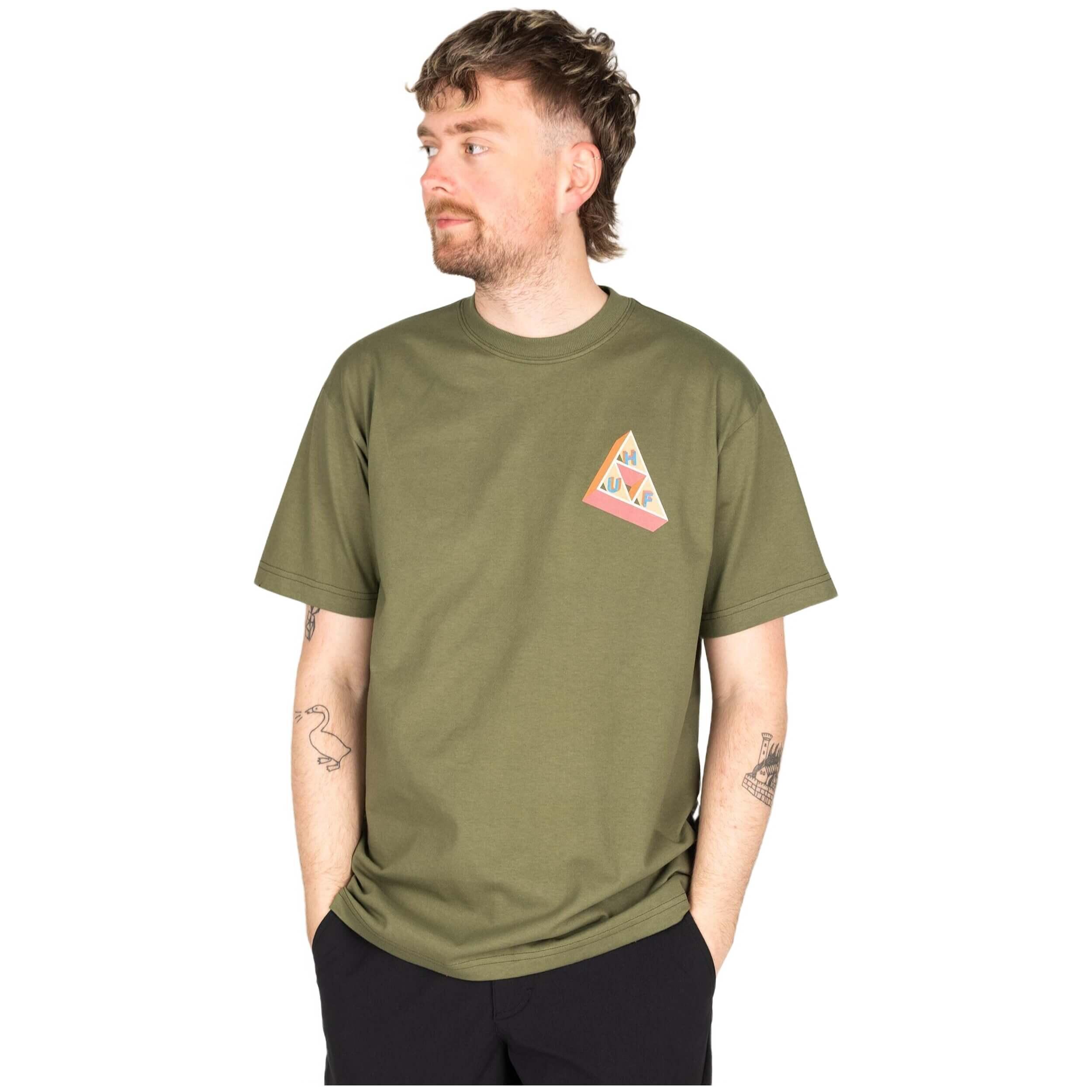 Maglia a maniche corte Huf modello TS01962-GREEN per uomini 2/3