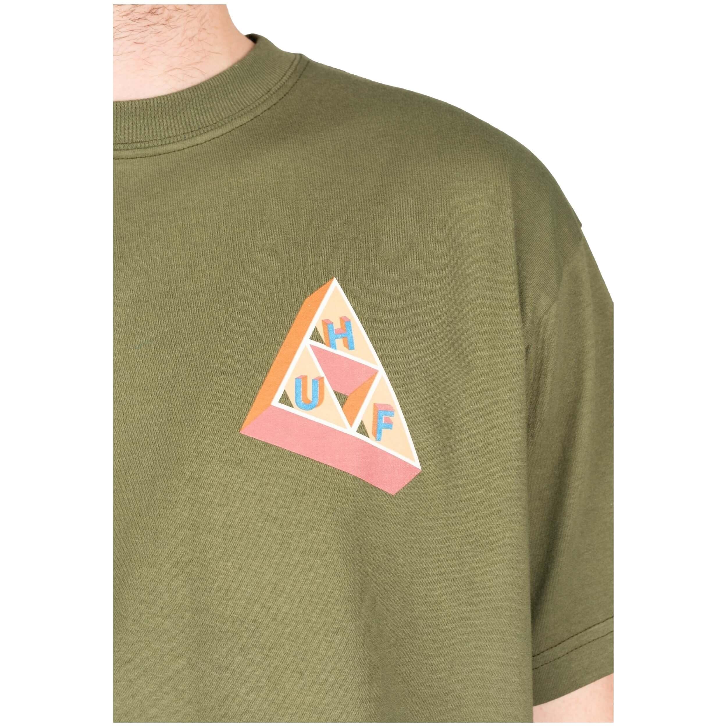 Maglia a maniche corte Huf modello TS01962-GREEN per uomini 3/3