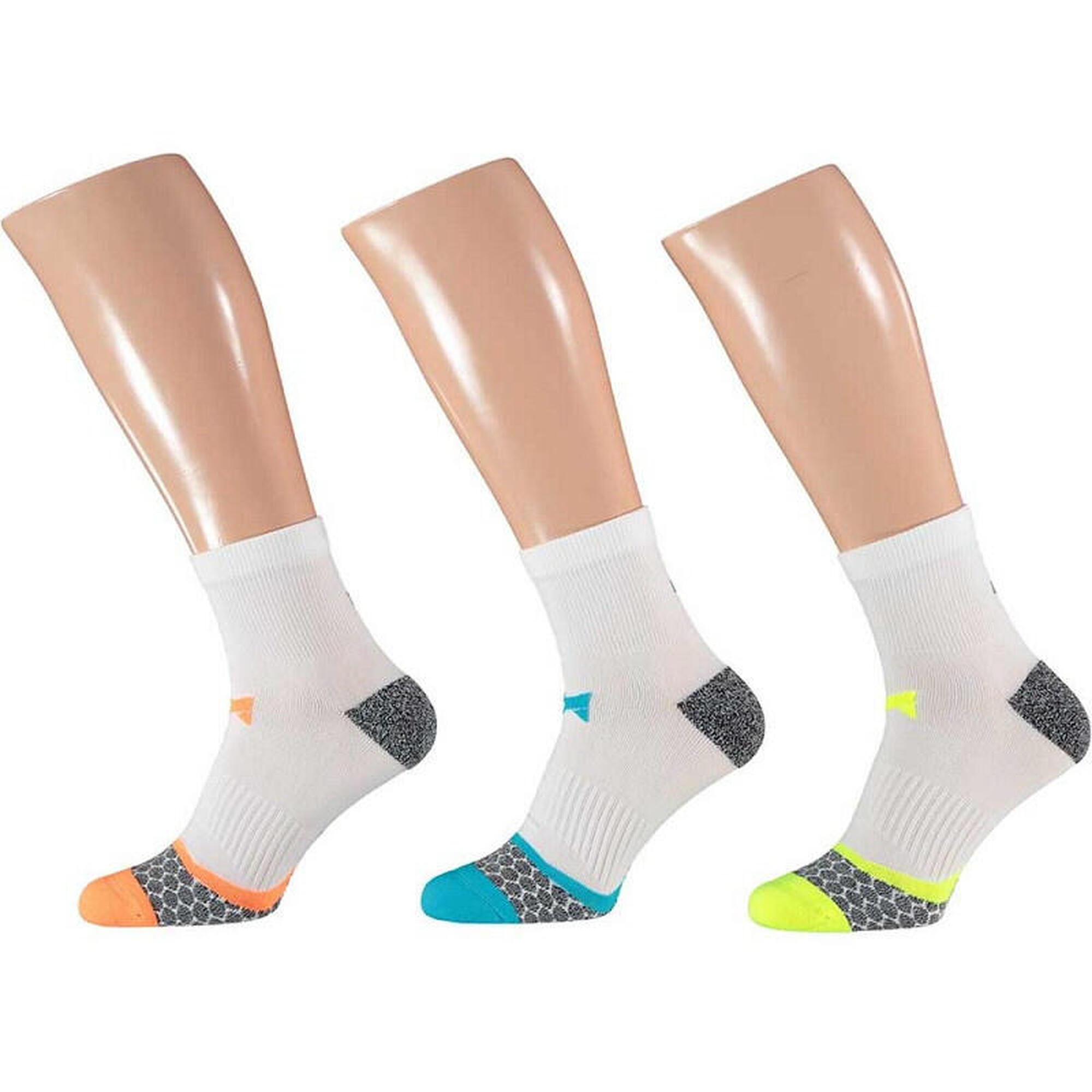 Xtreme Chaussettes de course mi-hauteur 3 paires Multicolore Blanc