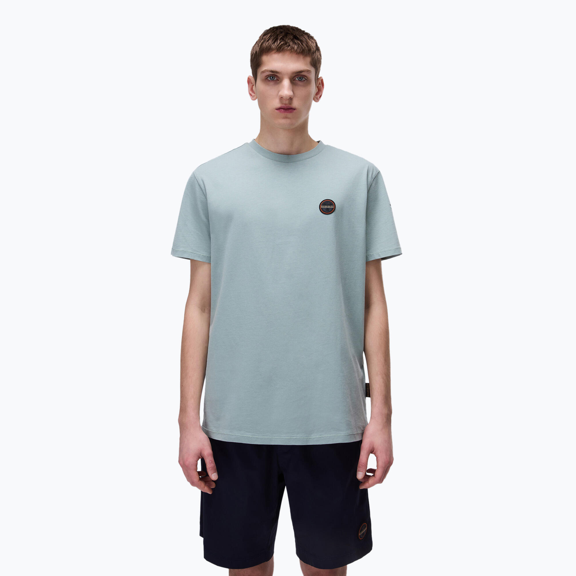 Tricou bărbătesc Napapijri S-Badge verde mil G1X