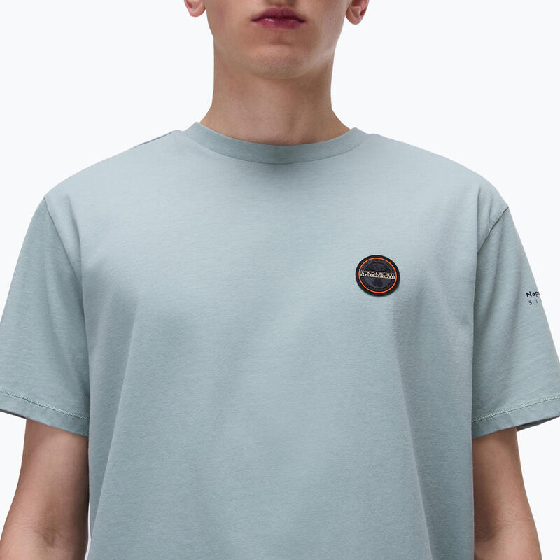 Tricou bărbătesc Napapijri S-Badge verde mil G1X
