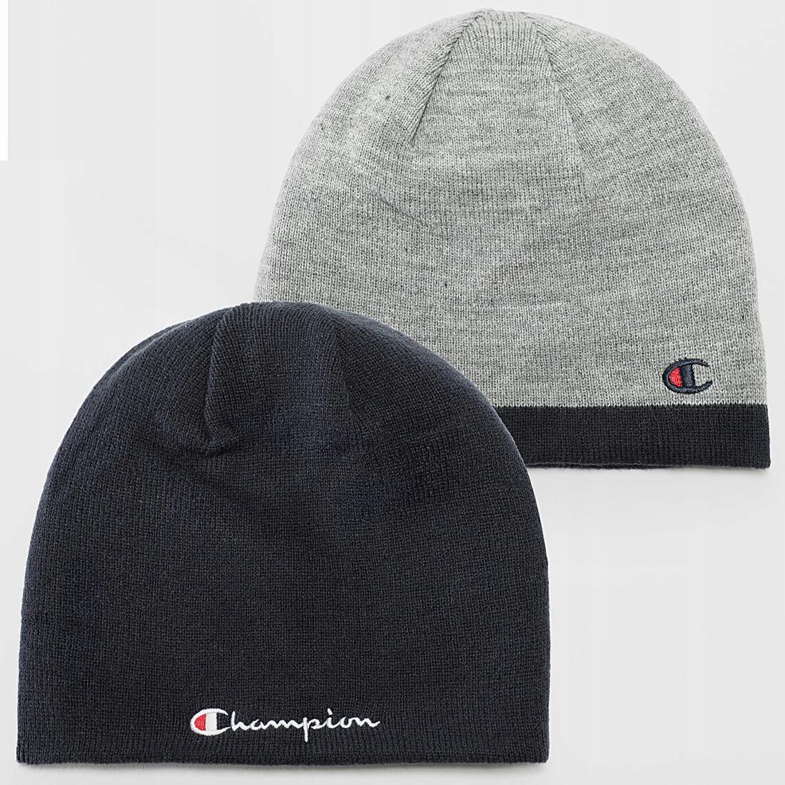CZAPKA ZIMOWA unisex CHAMPION szara dwustronna 802407-EM021 na zimę ciepła 3/3