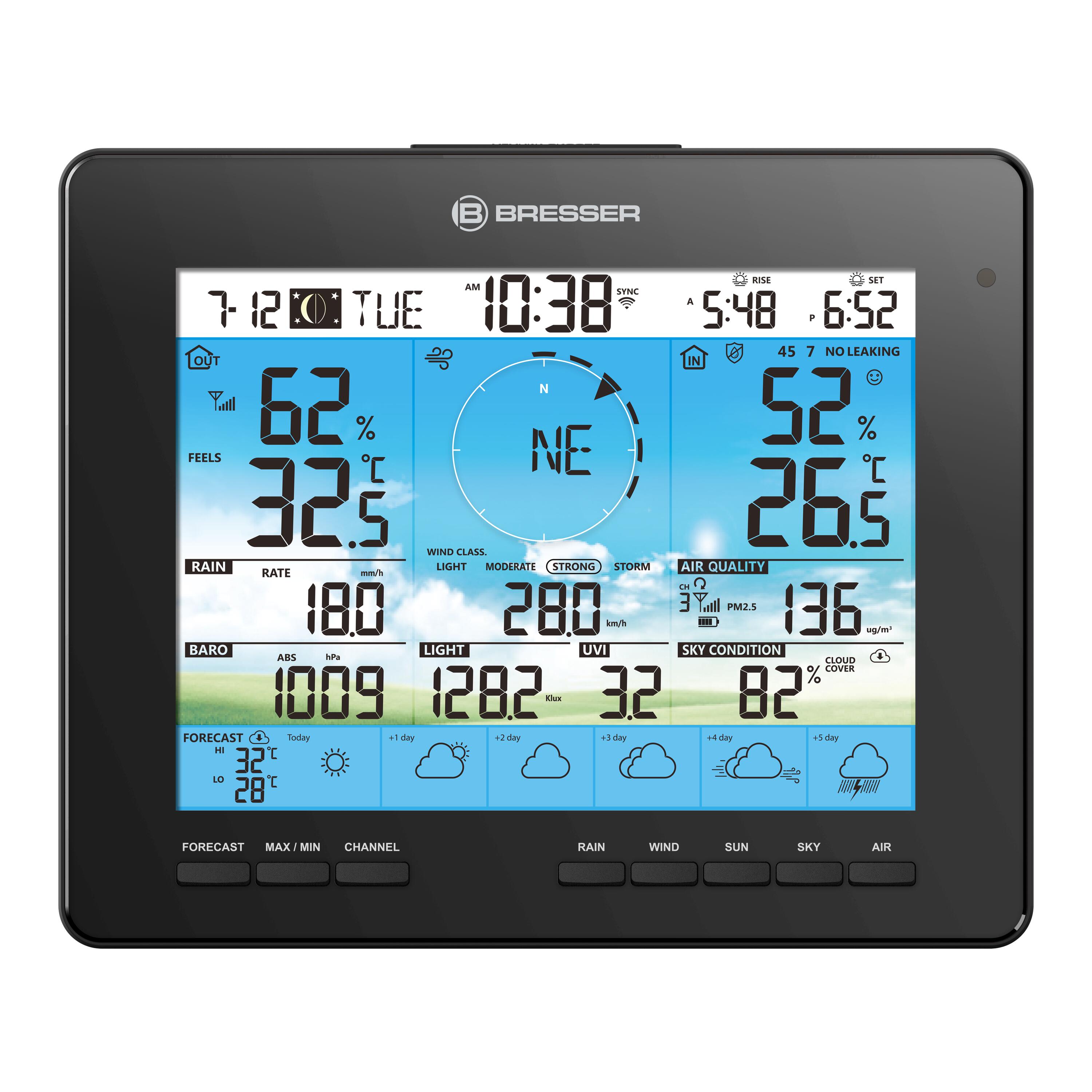 Station météo 6 jours BRESSER capteur 7 en 1 solaire 2/7