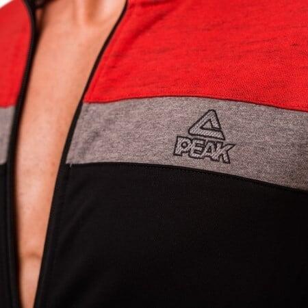Bluza cu fermoar PEAK Advance negru/rosu