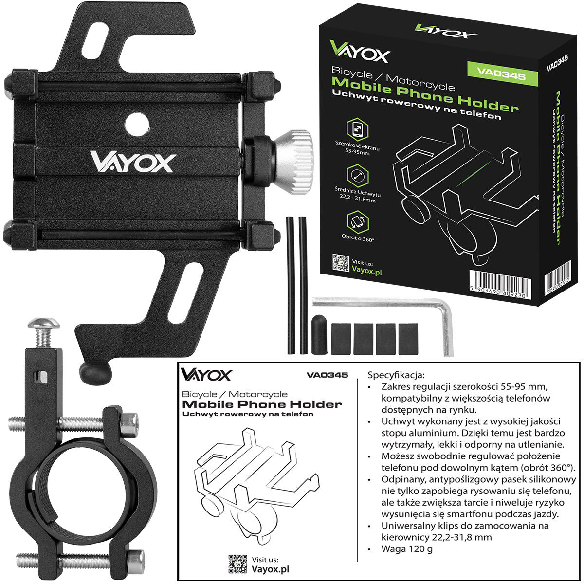 Fietssteun voor telefoon VAYOX VA0345 aluminium 7/7