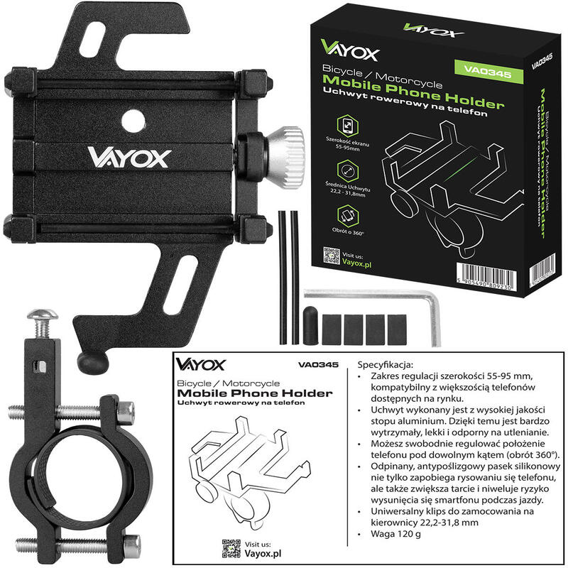 Fietssteun voor telefoon VAYOX VA0345 aluminium