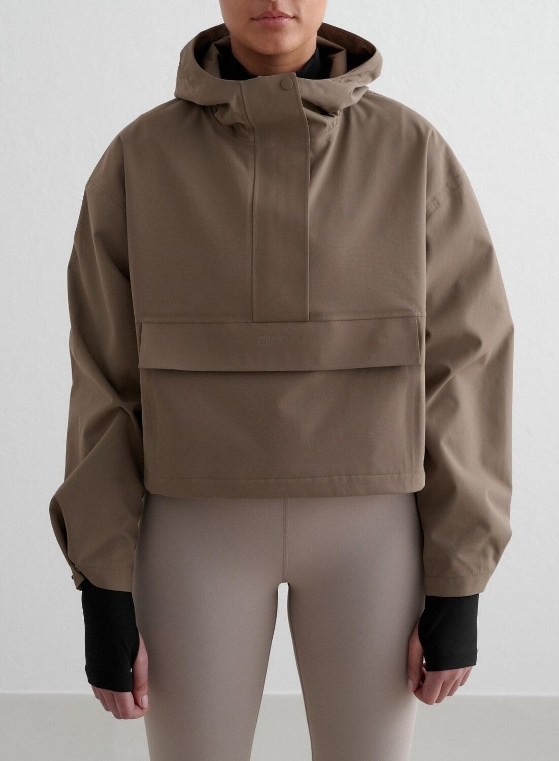 AIM'N Damen Wandern Jacke Wasserdicht Gekürzte Anorak Braun