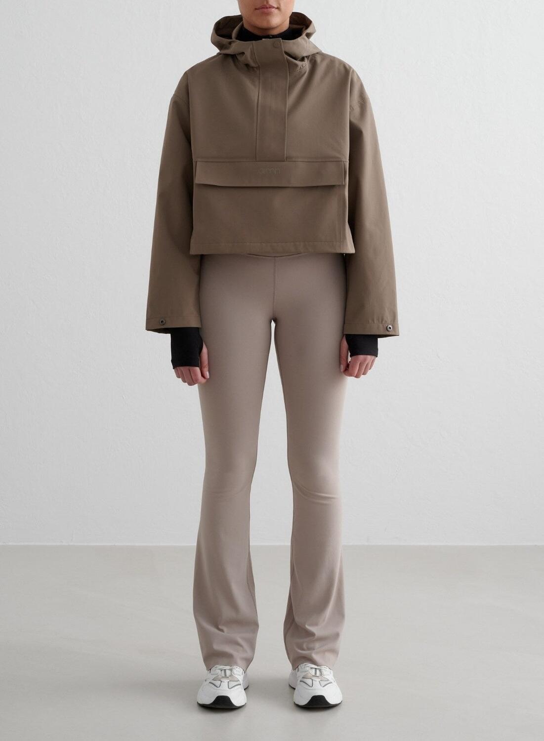 Mujer Chaqueta Impermeable Anorak Corto Marrón 3/6