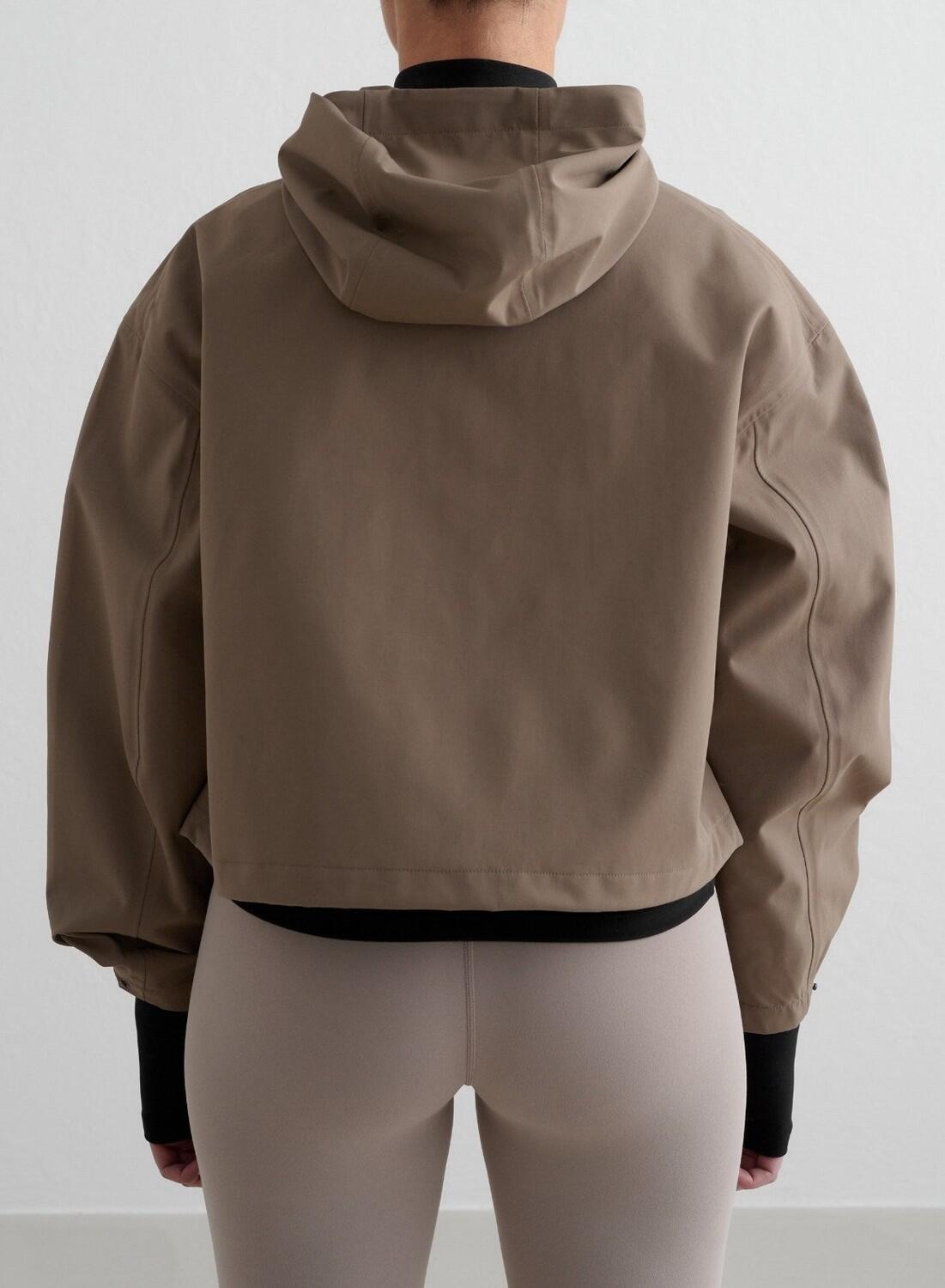 Mujer Chaqueta Impermeable Anorak Corto Marrón 2/6