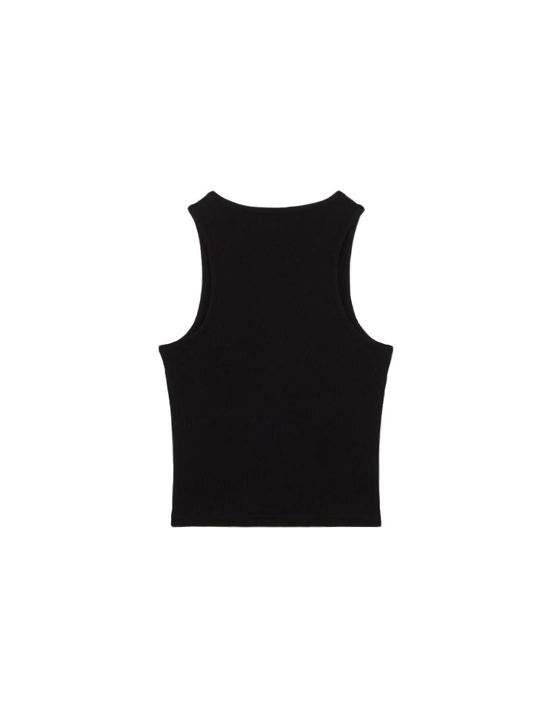 Camiseta para Mulher Dickies Oakport rib Preto 2/4