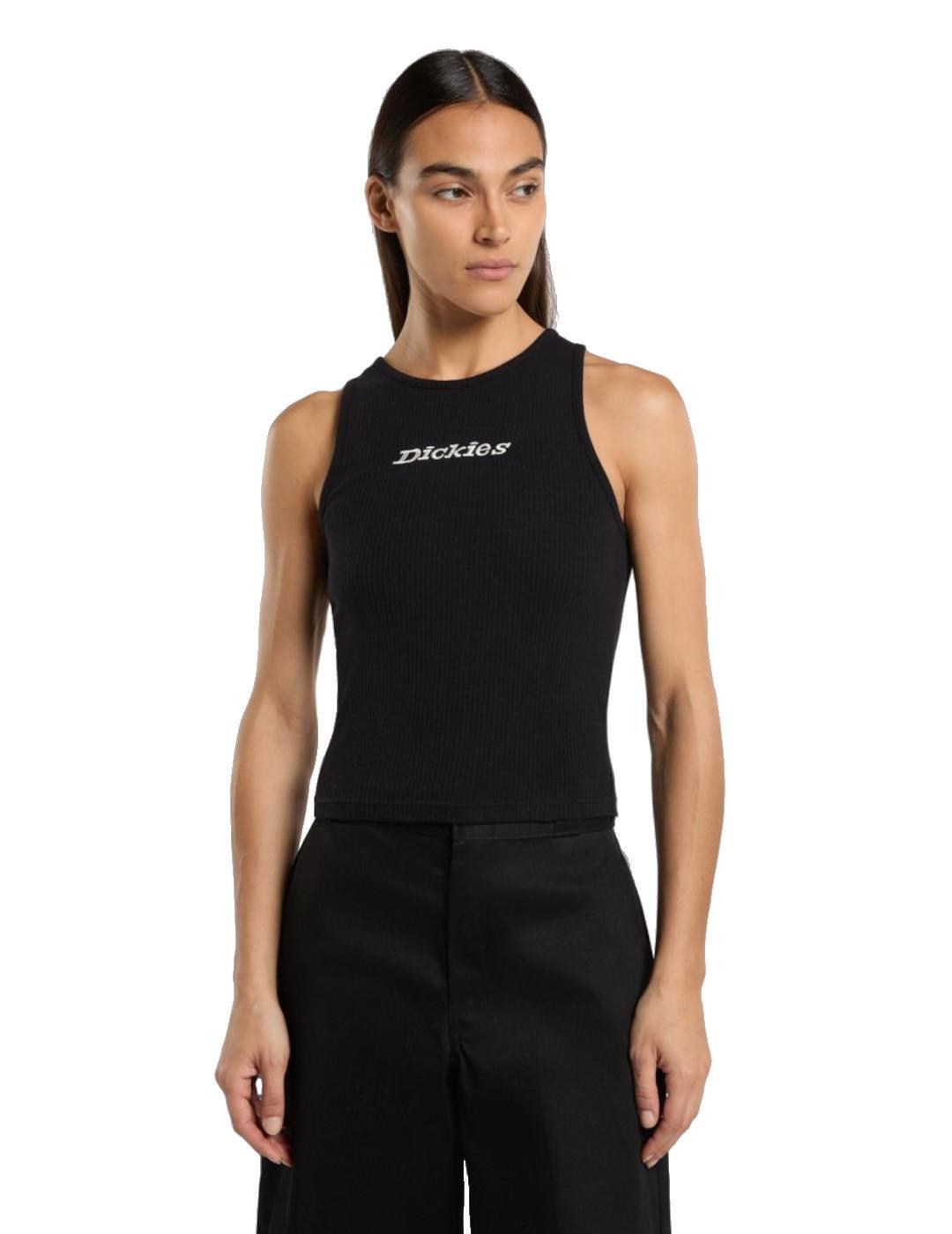 Camiseta para Mulher Dickies Oakport rib Preto 3/4