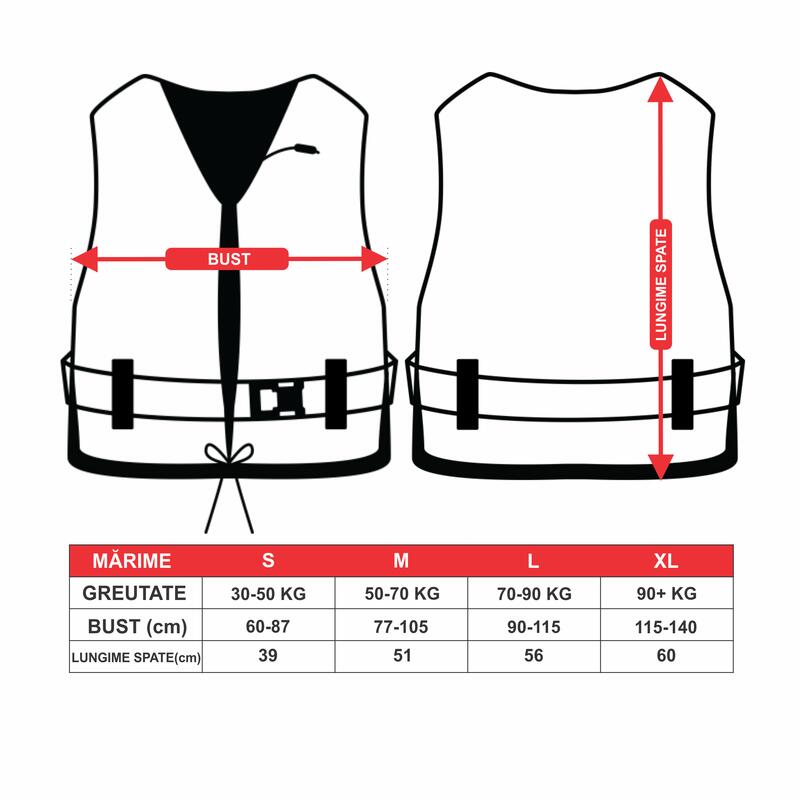 Vestă de salvare AVA Rita + Fermuar 50N – Siguranță sporturi nautice 30-90+ kg