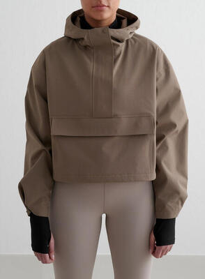 Dames jas waterdicht geknipt anorak bruin