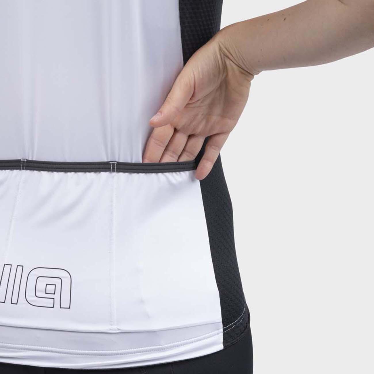 Maglia manica corta da donna Alé Color Block bianca 3/5