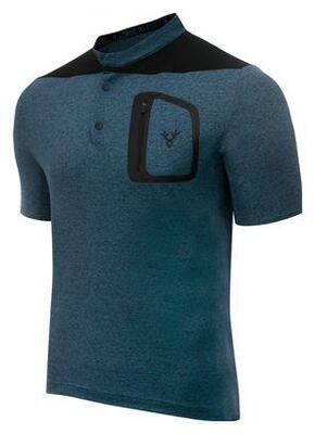 Maglia LeBram Parpaillon Gravel manica corta grigio blu petrolio taglio dritto