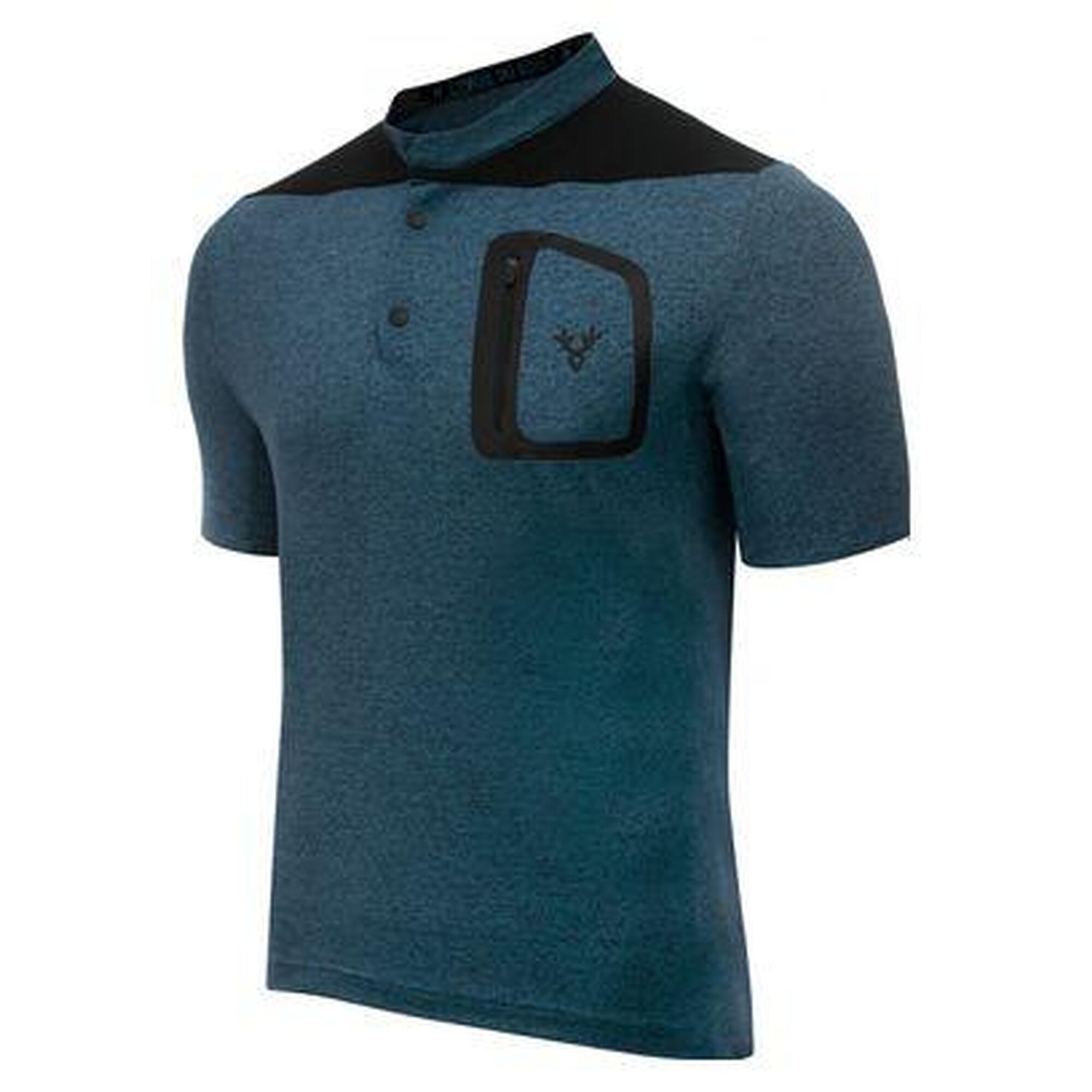 Maillot Manches Courtes Gravel LeBram Parpaillon Gris Bleu Pétrole Coupe Droite