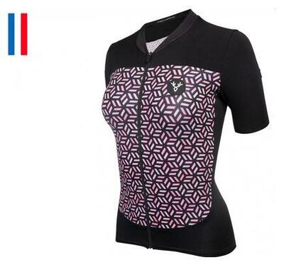 Lebram womens iron cross short sleeve jersey salmon black tailored fit