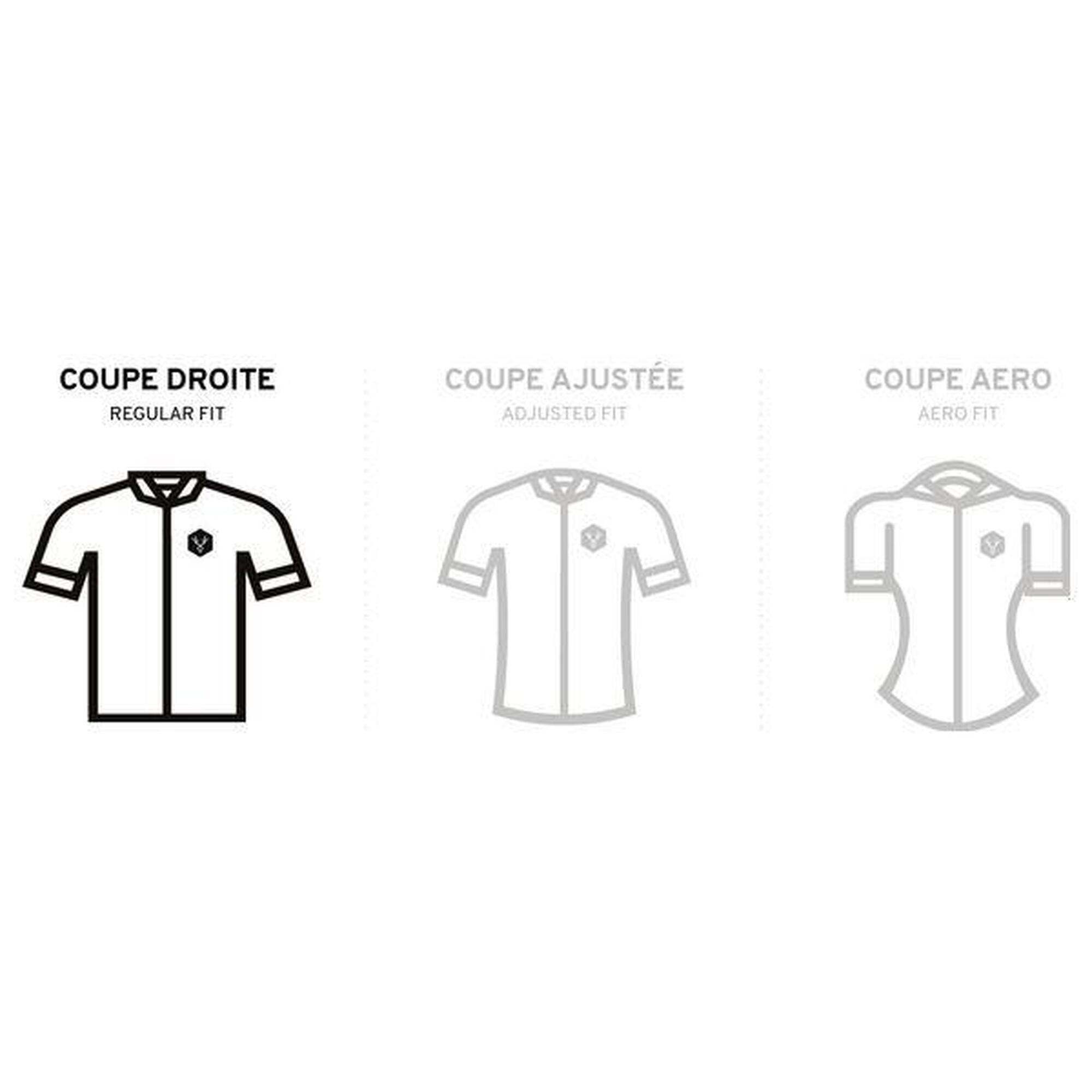 Maillot Manches Courtes Gravel LeBram Parpaillon Gris Bleu Pétrole Coupe Droite
