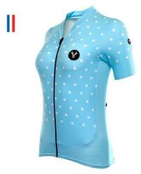 Maillot Cycliste Femme LeBram Bleine Bleu - Manches Courtes, Coupe Ajustée