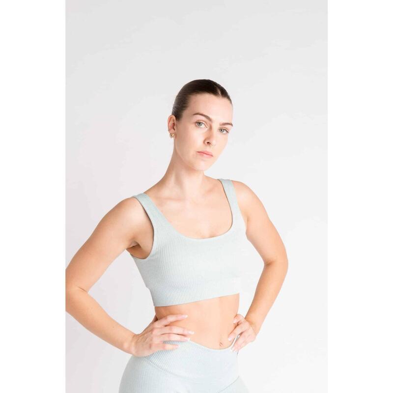 Sujetador Deportivo Acanalado Fitness - 'Ribbbed Seamless' - Mujer - Azul