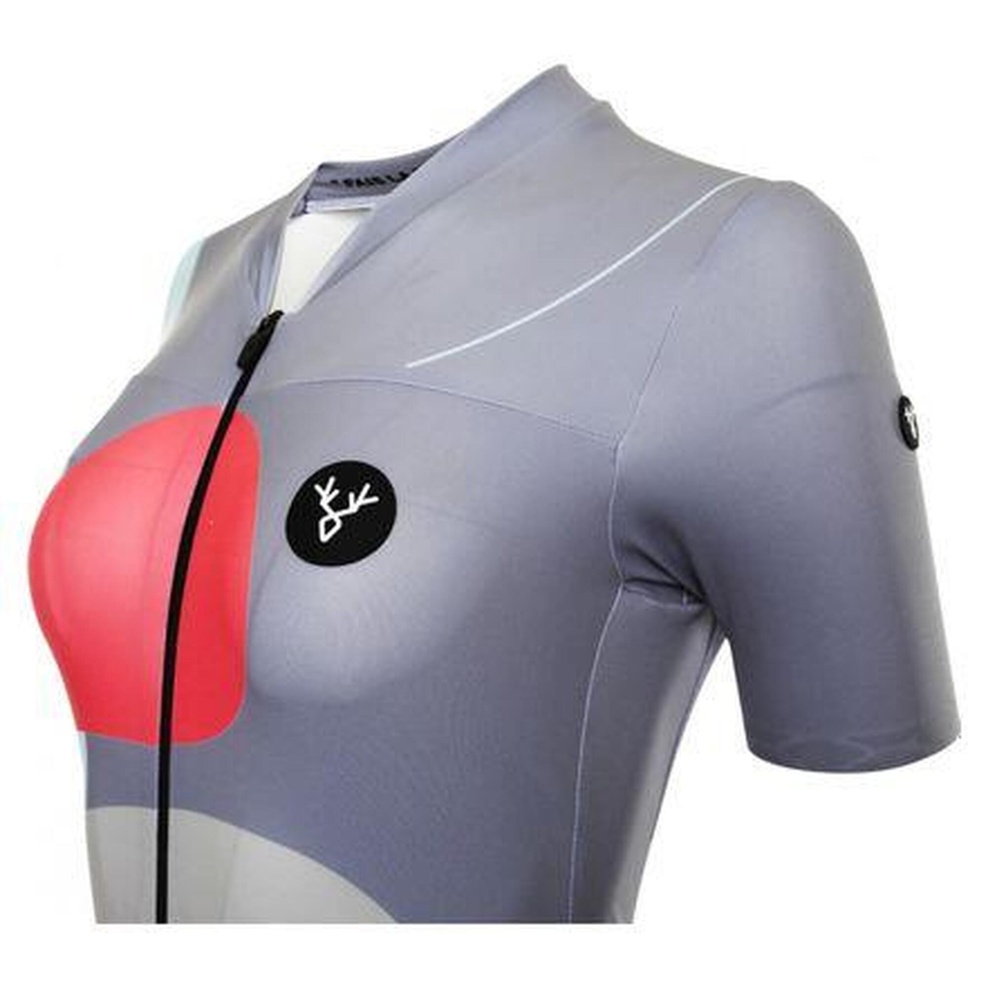 Maillot Manches Courtes Femme LeBram Testanier Gris Coupe Ajustée