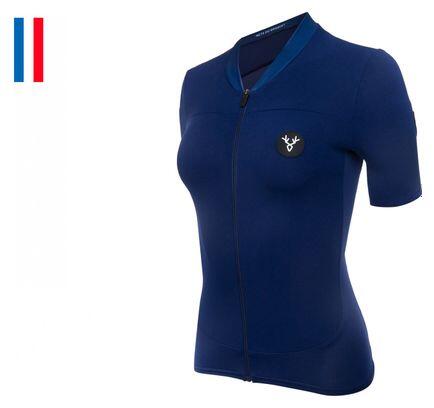 Maillot Manches Courtes Femme LeBram Allos Bleu Coupe Ajustée