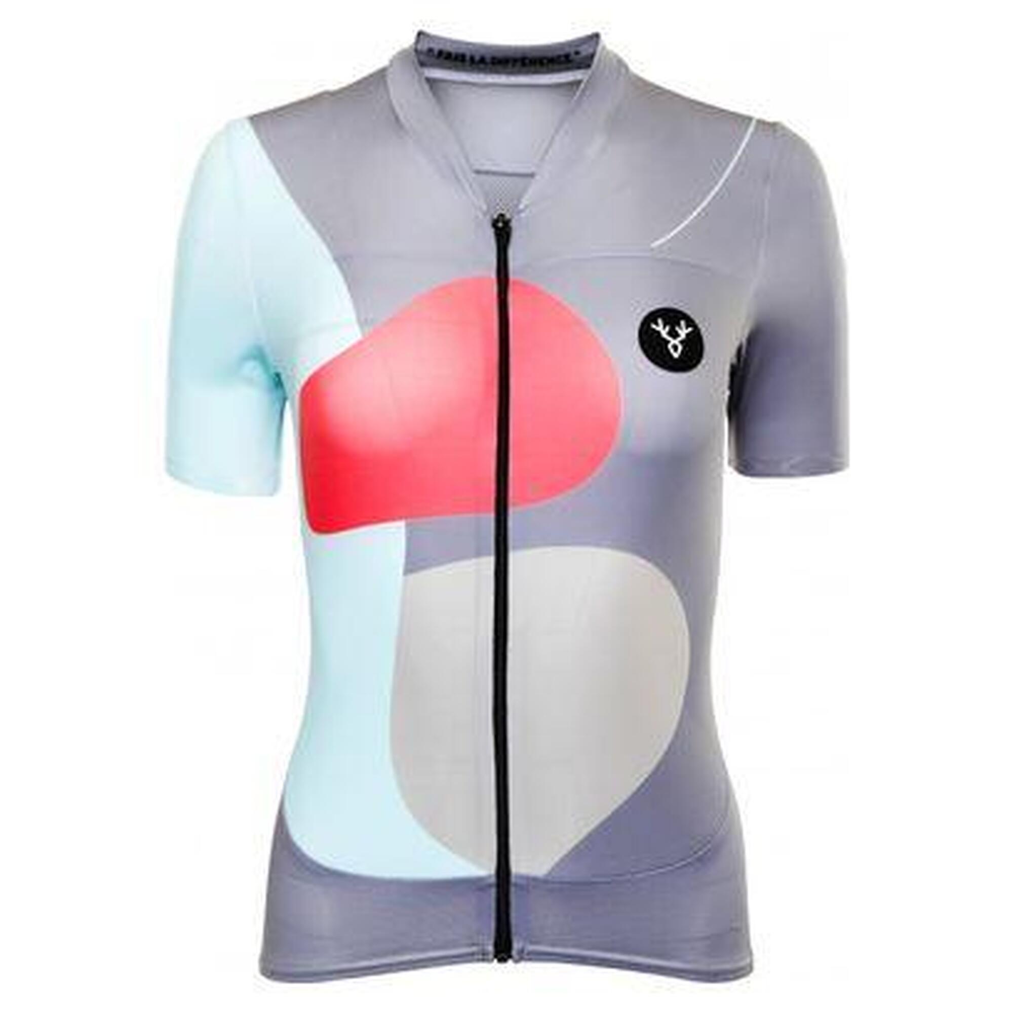 Maillot Manches Courtes Femme LeBram Testanier Gris Coupe Ajustée