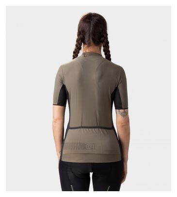 Camisola feminina manga curta Alé Color Block verde oliva 2/6