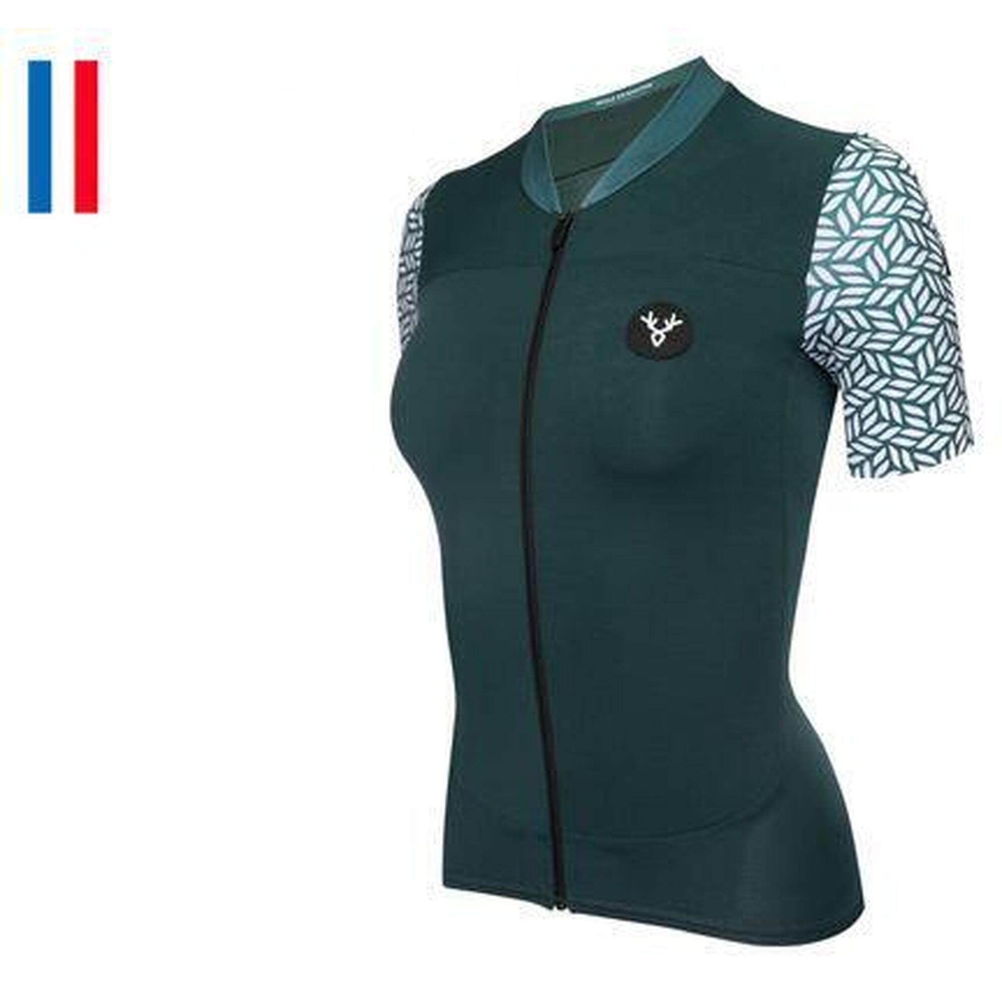 Maillot Manches Courtes Femme LeBram Aspin Vert Agave Coupe Ajustée