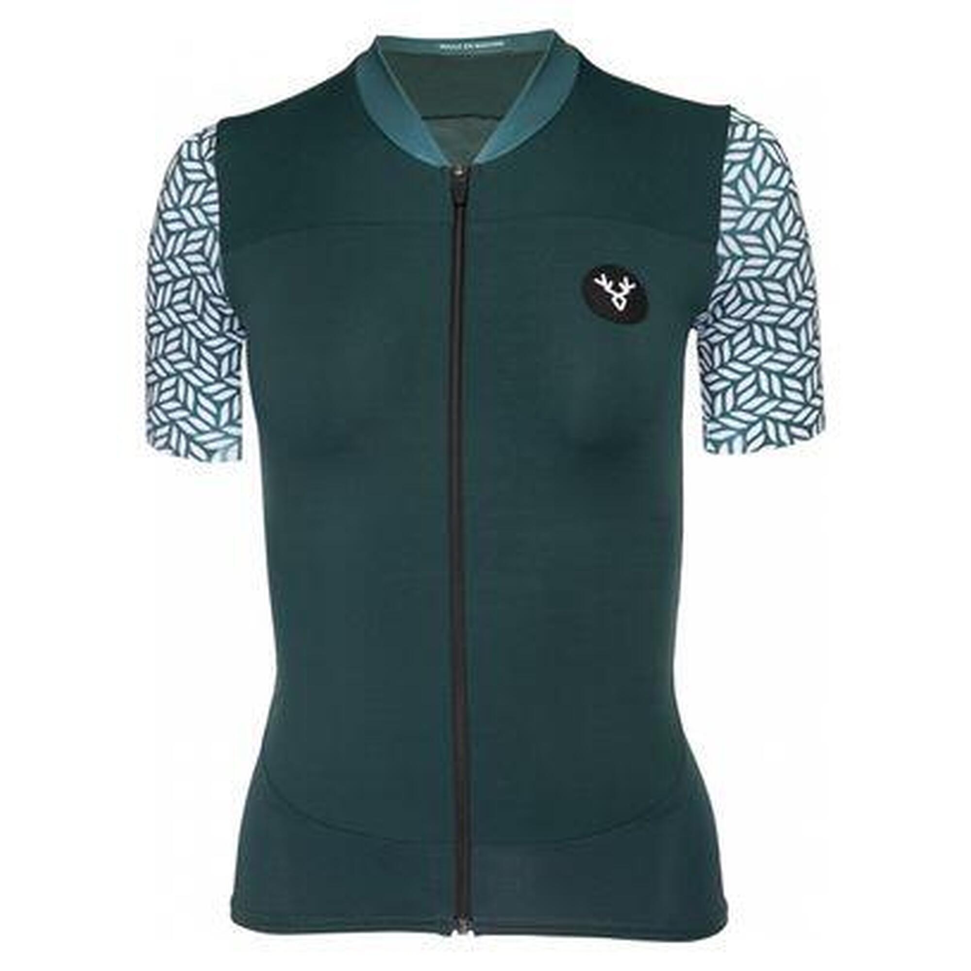 Maillot Manches Courtes Femme LeBram Aspin Vert Agave Coupe Ajustée