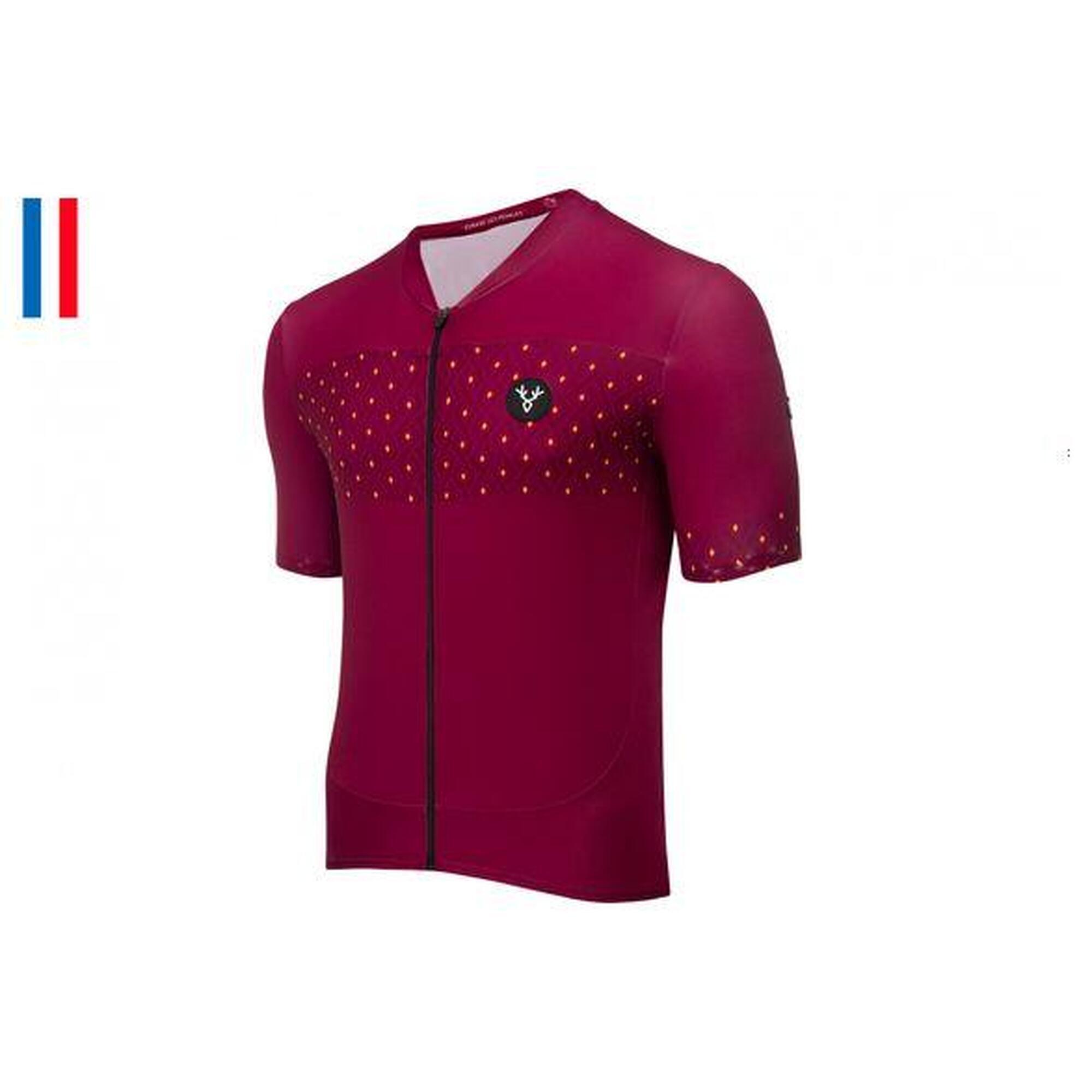 Maillot Manches Courtes LeBram Luz Ardiden Bordeaux Coupe Ajustée