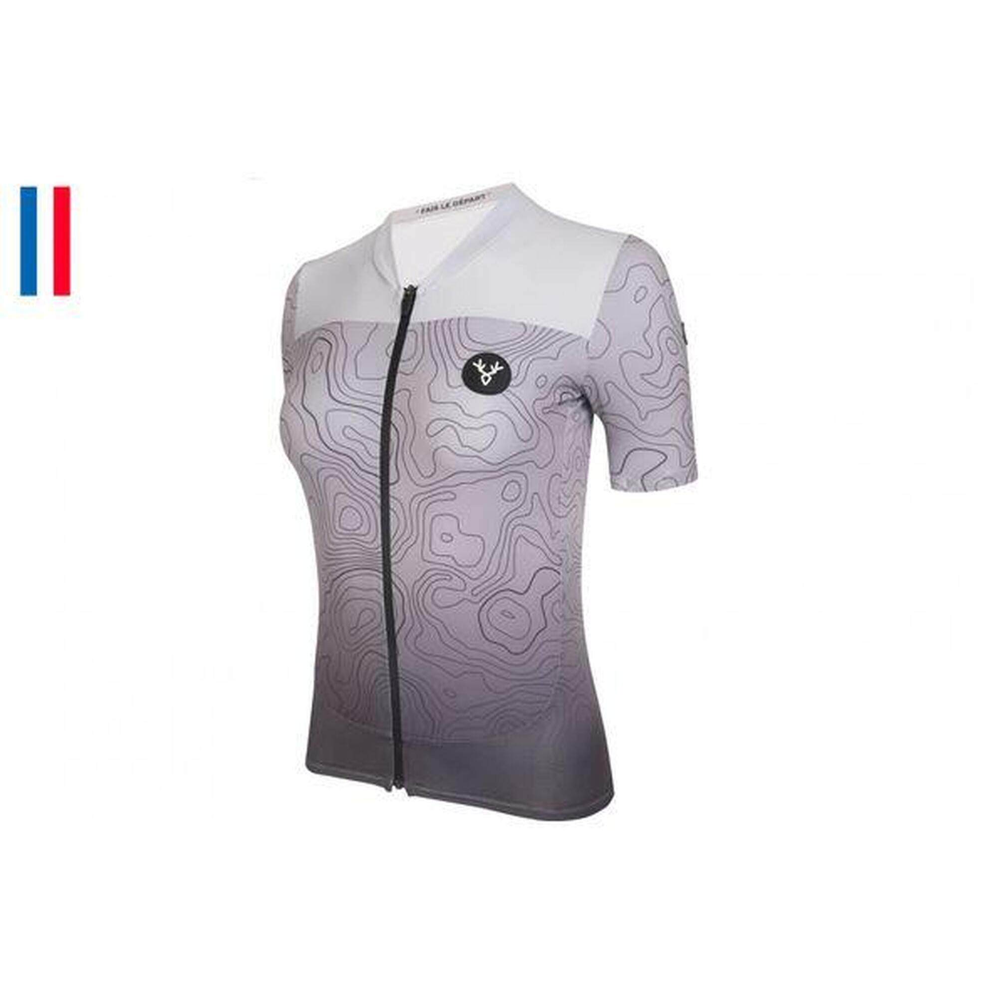 Maillot Manches Courtes Femme LeBram Grand Ballon Gris Coupe Ajustée