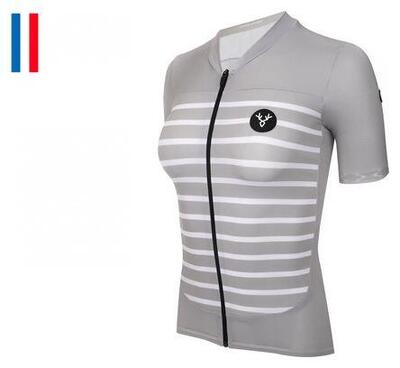 Maglia manica corta da donna LeBram Ventoux. Taglio regolato grigio