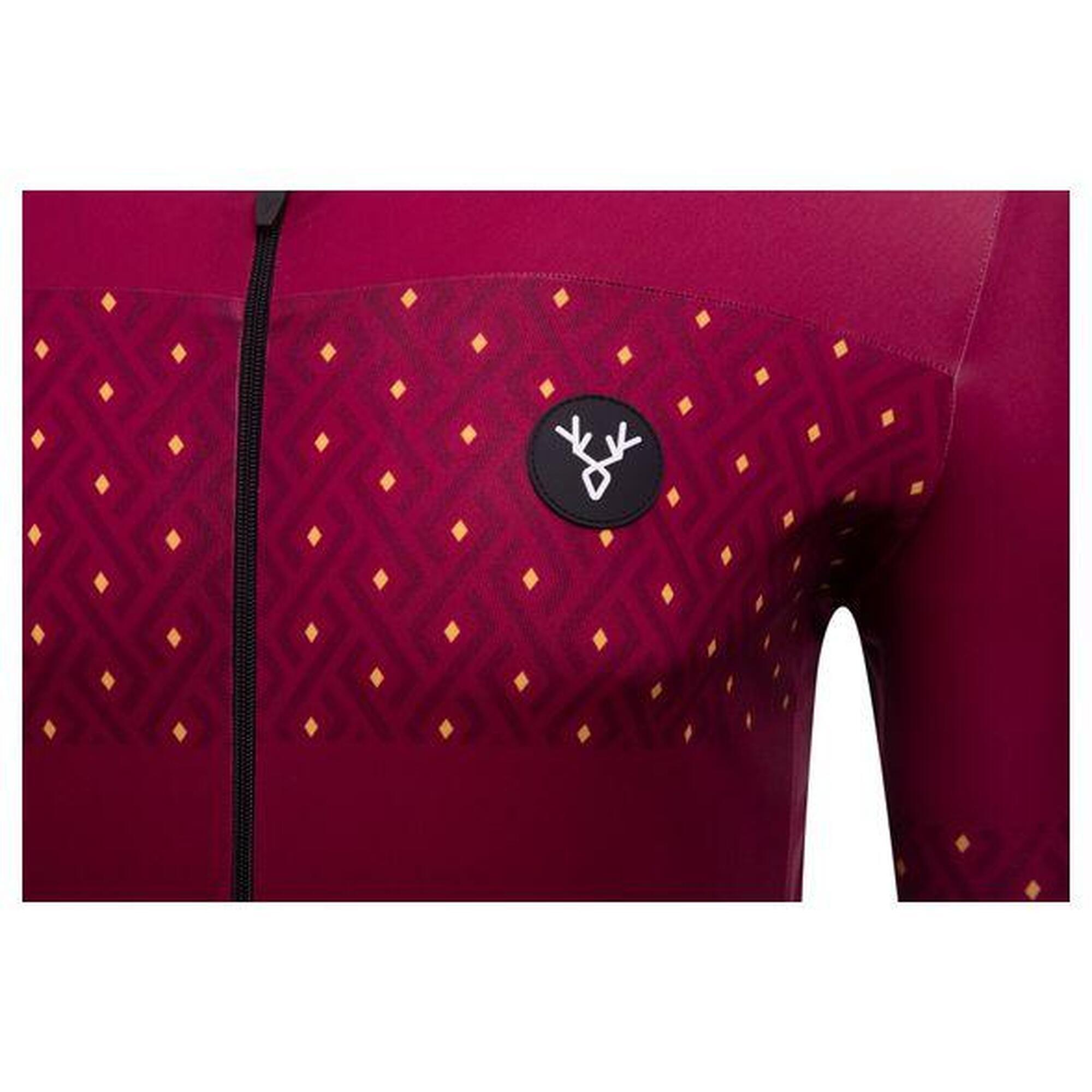 Maillot Manches Courtes LeBram Luz Ardiden Bordeaux Coupe Ajustée