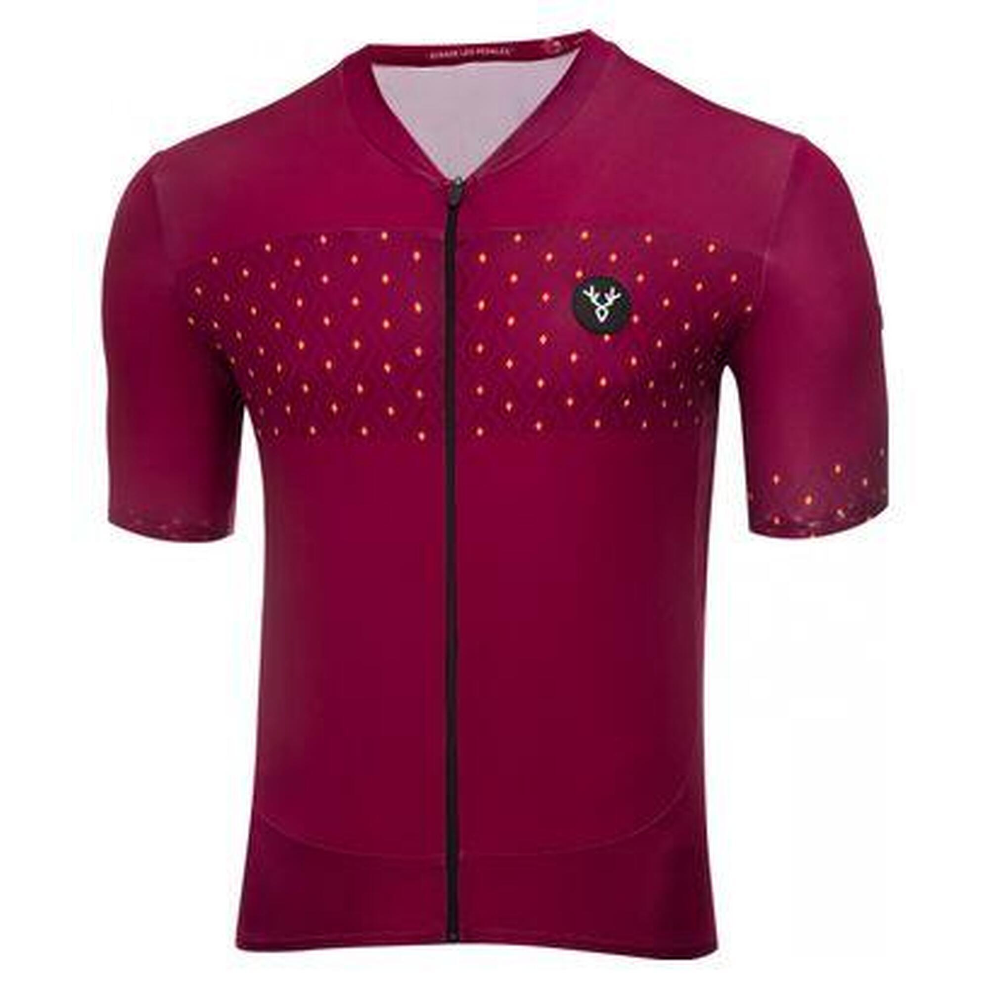 Maillot Manches Courtes LeBram Luz Ardiden Bordeaux Coupe Ajustée