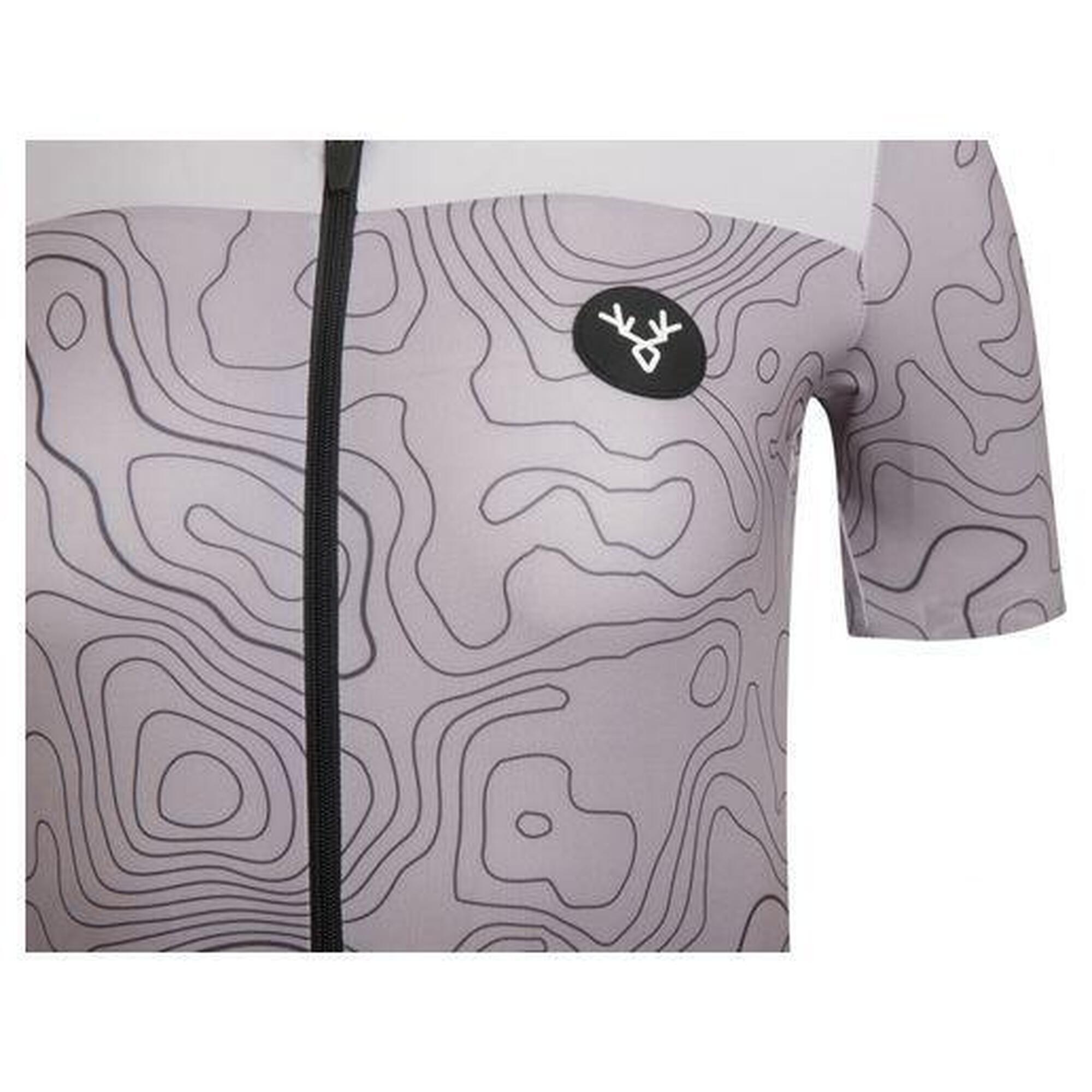 Maillot Manches Courtes Femme LeBram Grand Ballon Gris Coupe Ajustée