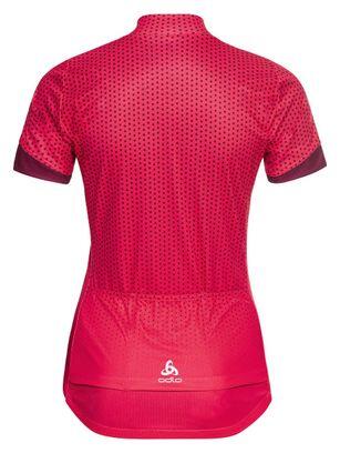 Koszulka rowerowa damska Odlo Stand-up collar ESSENTIAL PRINT rozpinana