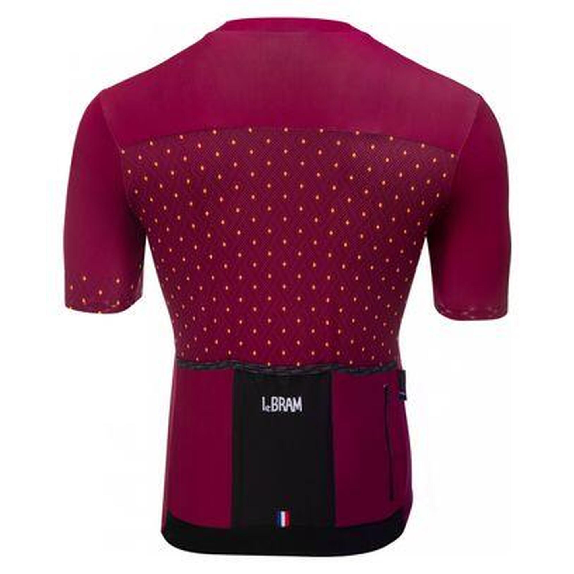 Maillot Manches Courtes LeBram Luz Ardiden Bordeaux Coupe Ajustée