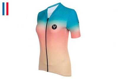 Lebram vence women's short sleeve jersey orange celeste fitted