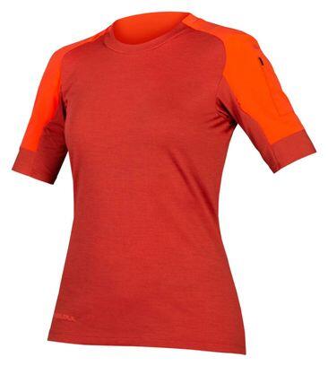 Maglia Endura GV500 donna a manica corta rossa
