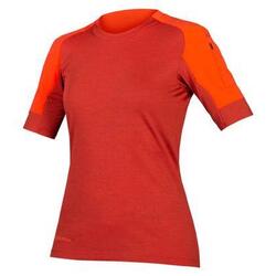 Maillot Manches Courtes Endura GV500 Femme Rouge